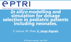 In silico modelling and simulation for dosage selection in pediatric patients including neonates